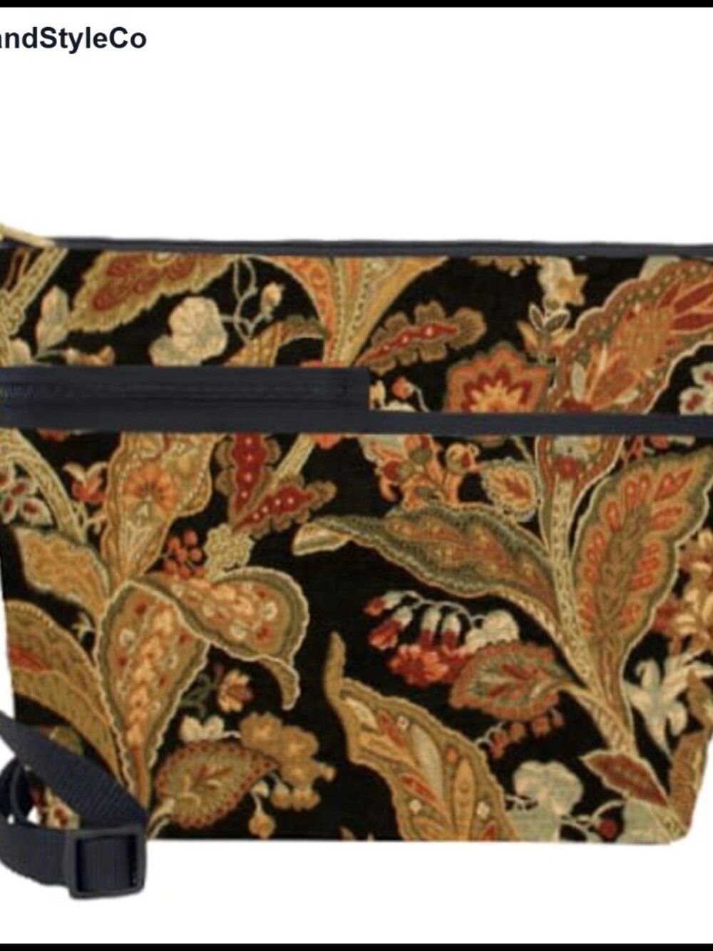Tapestry Shoulder Handbag Large Zipper Purse Handmade in USA